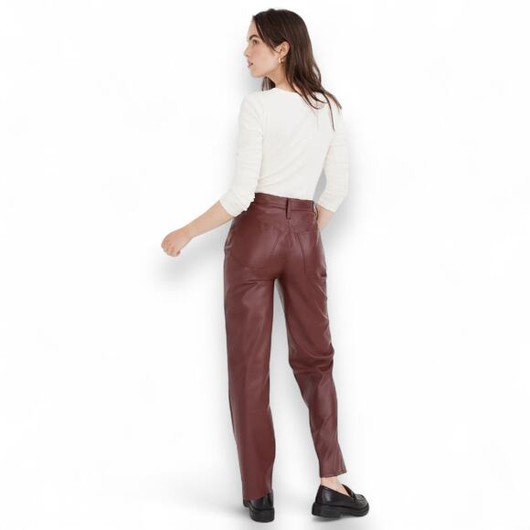 Madewell The Perfect Vintage Straight Jean Faux Leather Edition 32 Dark Cabernet - Picture 6 of 14